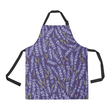 Lavender Pattern Print Design 03 Apron with Pocket