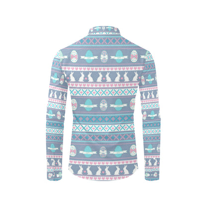 Easter Eggs Pattern Print Design RB013 Men's Long Sleeve Shirt