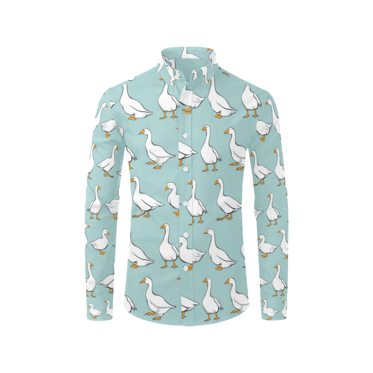 Goose Pattern Print Design 02 Men's Long Sleeve Shirt