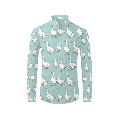 Goose Pattern Print Design 02 Men's Long Sleeve Shirt