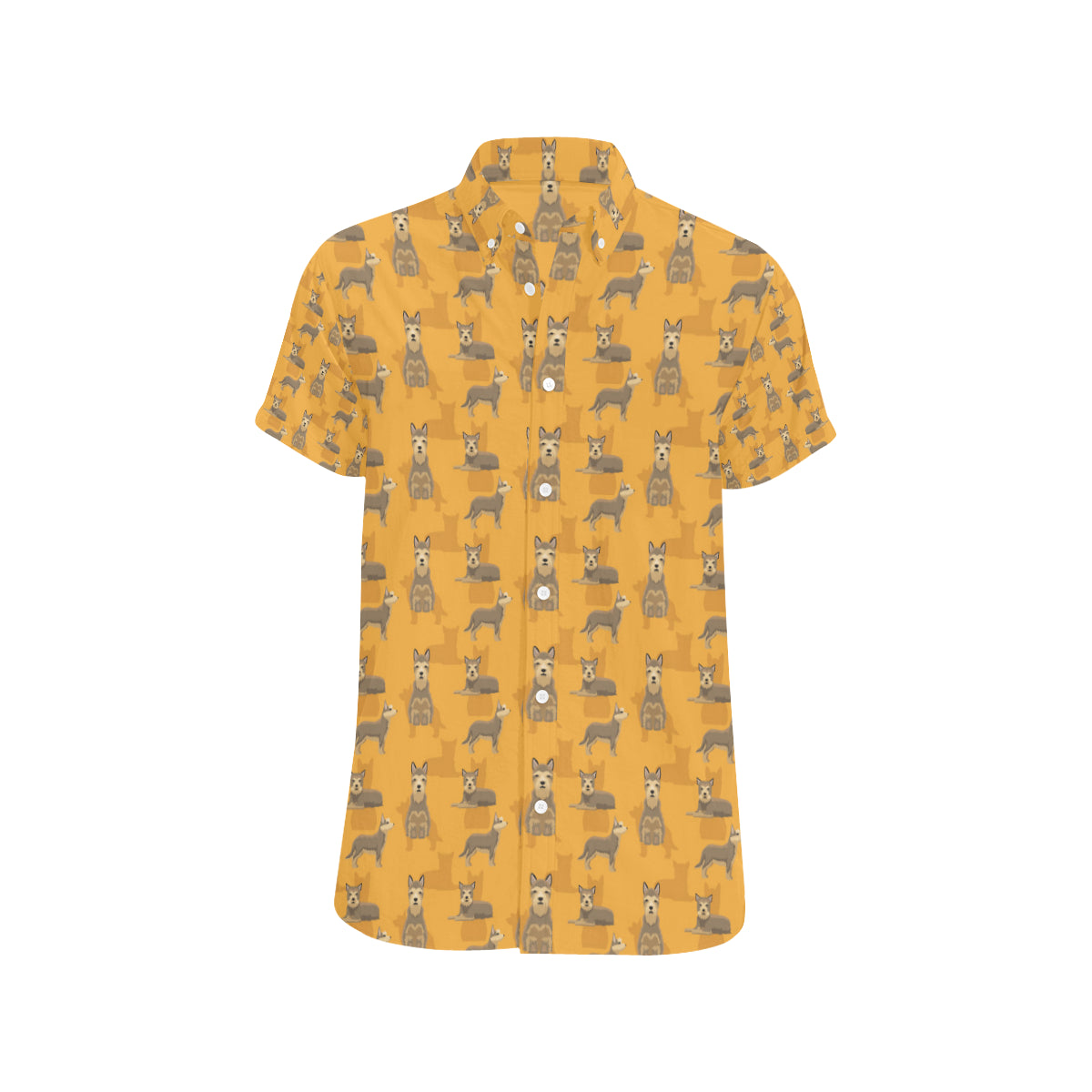 Berger Picard Pattern Print Design 01 Men's Short Sleeve Button Up Shirt