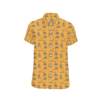 Berger Picard Pattern Print Design 01 Men's Short Sleeve Button Up Shirt