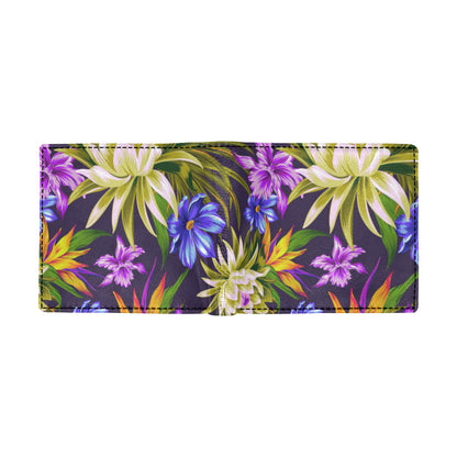 Water Lily Pattern Print Design WL08 Men's ID Card Wallet