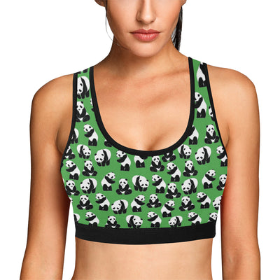 Panda Bear Pattern Themed Print Sports Bra
