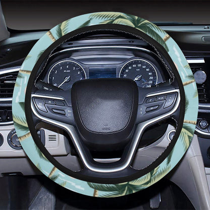 Palm Tree Pattern Print Design PT05 Steering Wheel Cover with Elastic Edge