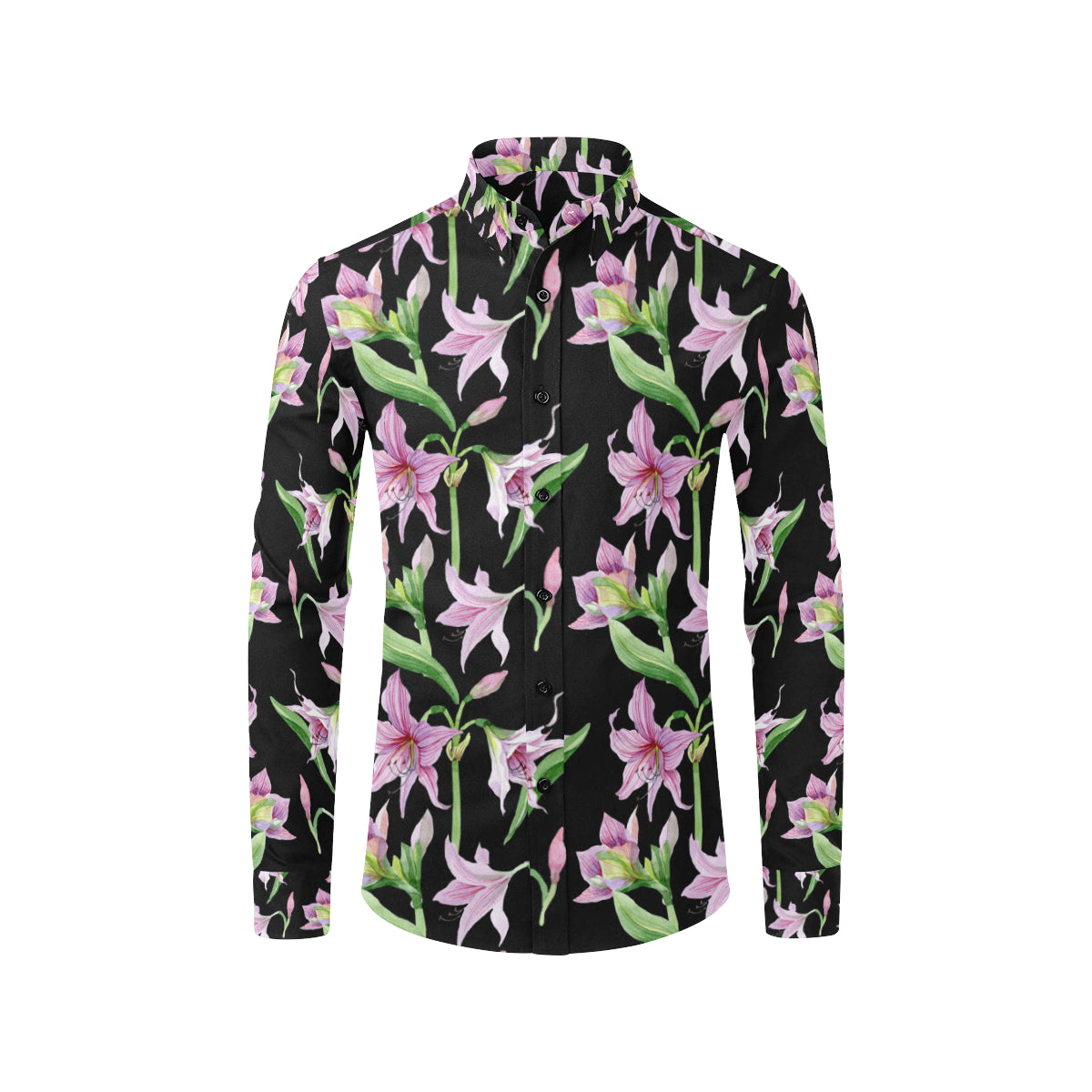 Amaryllis Pattern Print Design AL08 Men's Long Sleeve Shirt