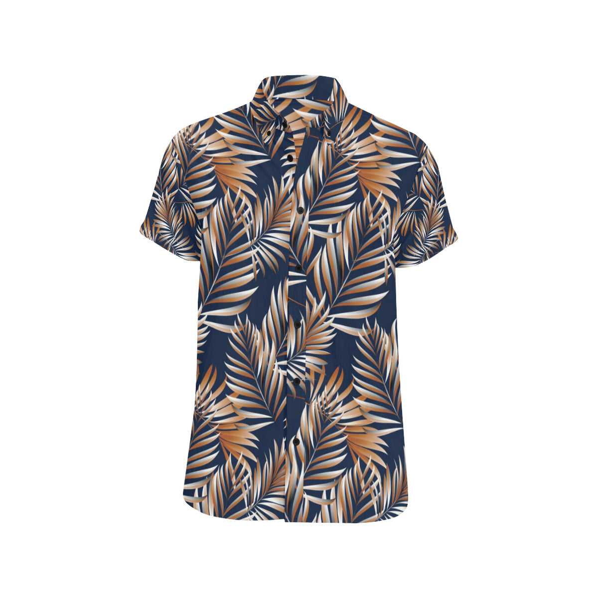Tropical Flower Pattern Print Design TF07 Men's Short Sleeve Button Up Shirt