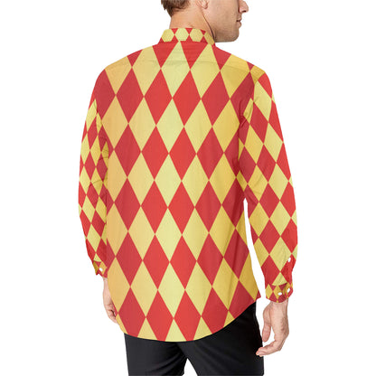 Harlequin Pattern Print Design 03 Men's Long Sleeve Shirt