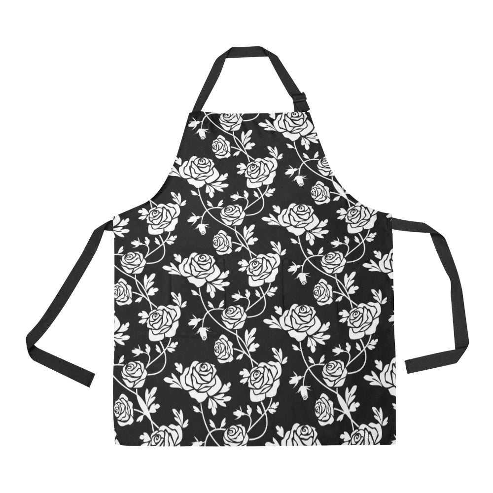 Rose Pattern Print Design RO013 Apron with Pocket