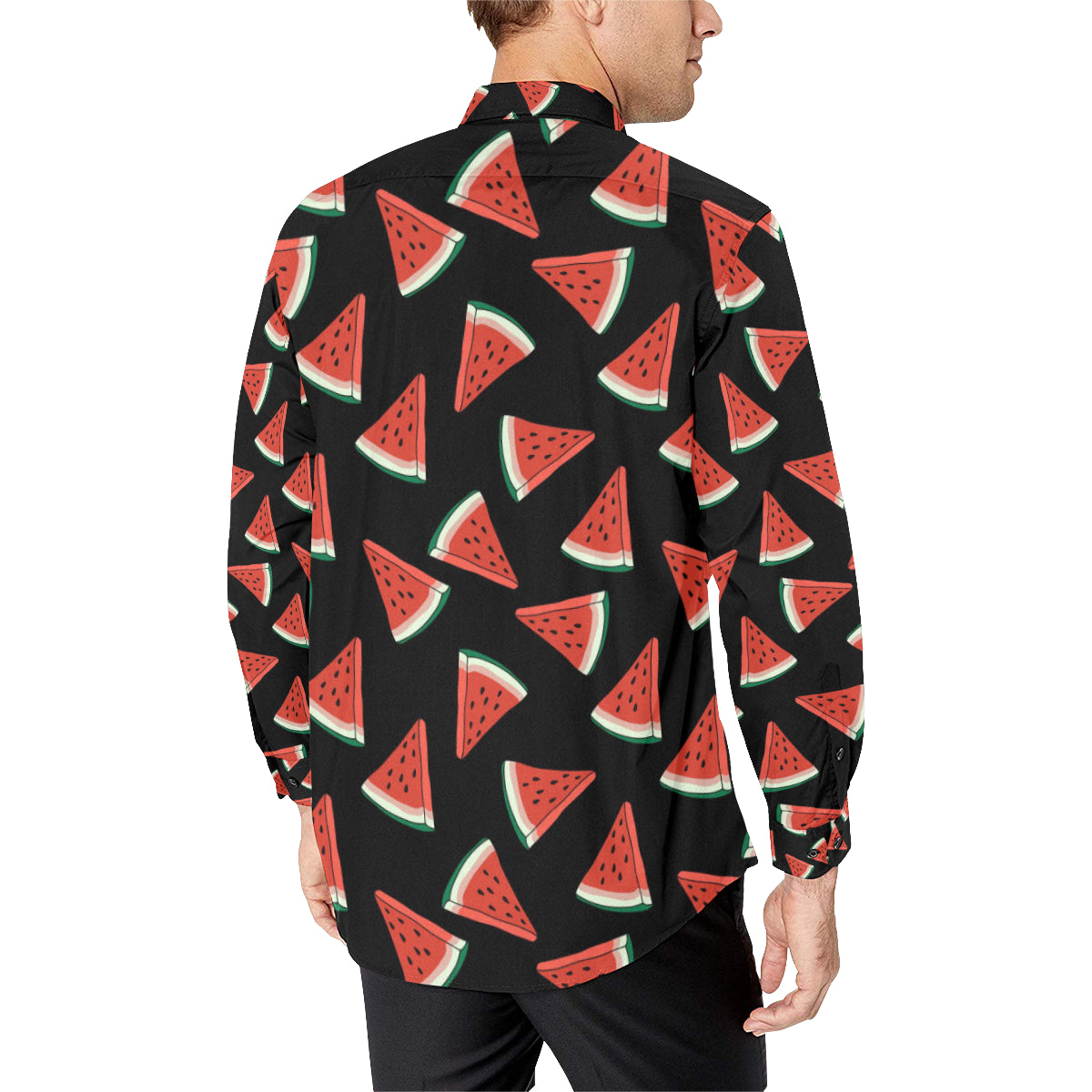 Watermelon Pattern Print Design WM01 Men's Long Sleeve Shirt