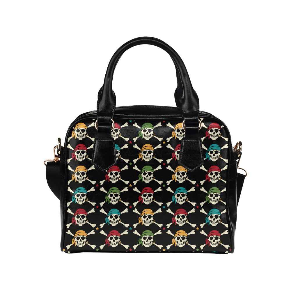 Pirate Pattern Print Design A01 Shoulder Handbag