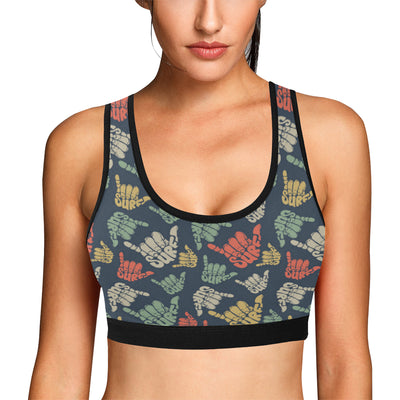 Surf Hand sign Sports Bra