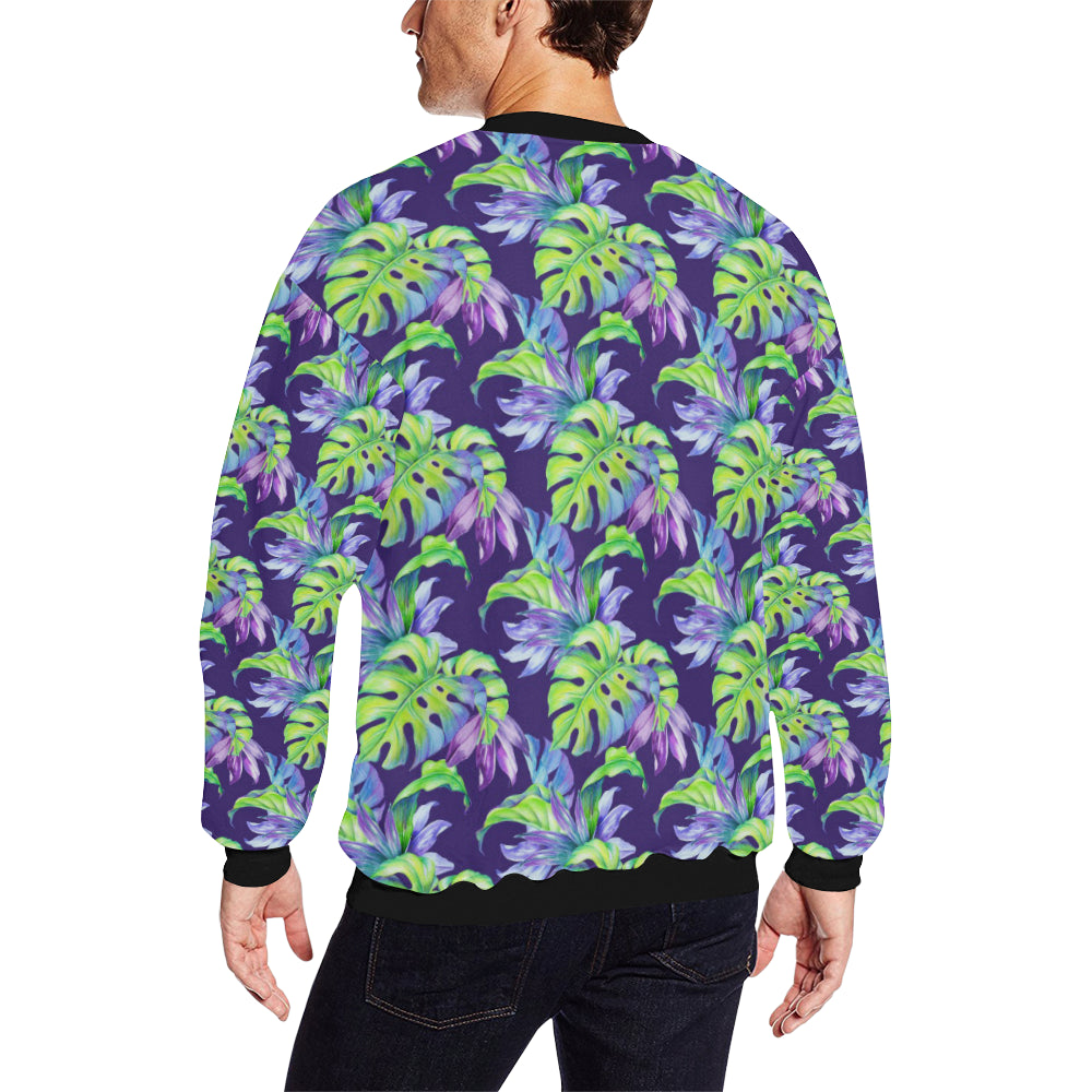 Tropical Flower Pattern Print Design TF019 Men Long Sleeve Sweatshirt