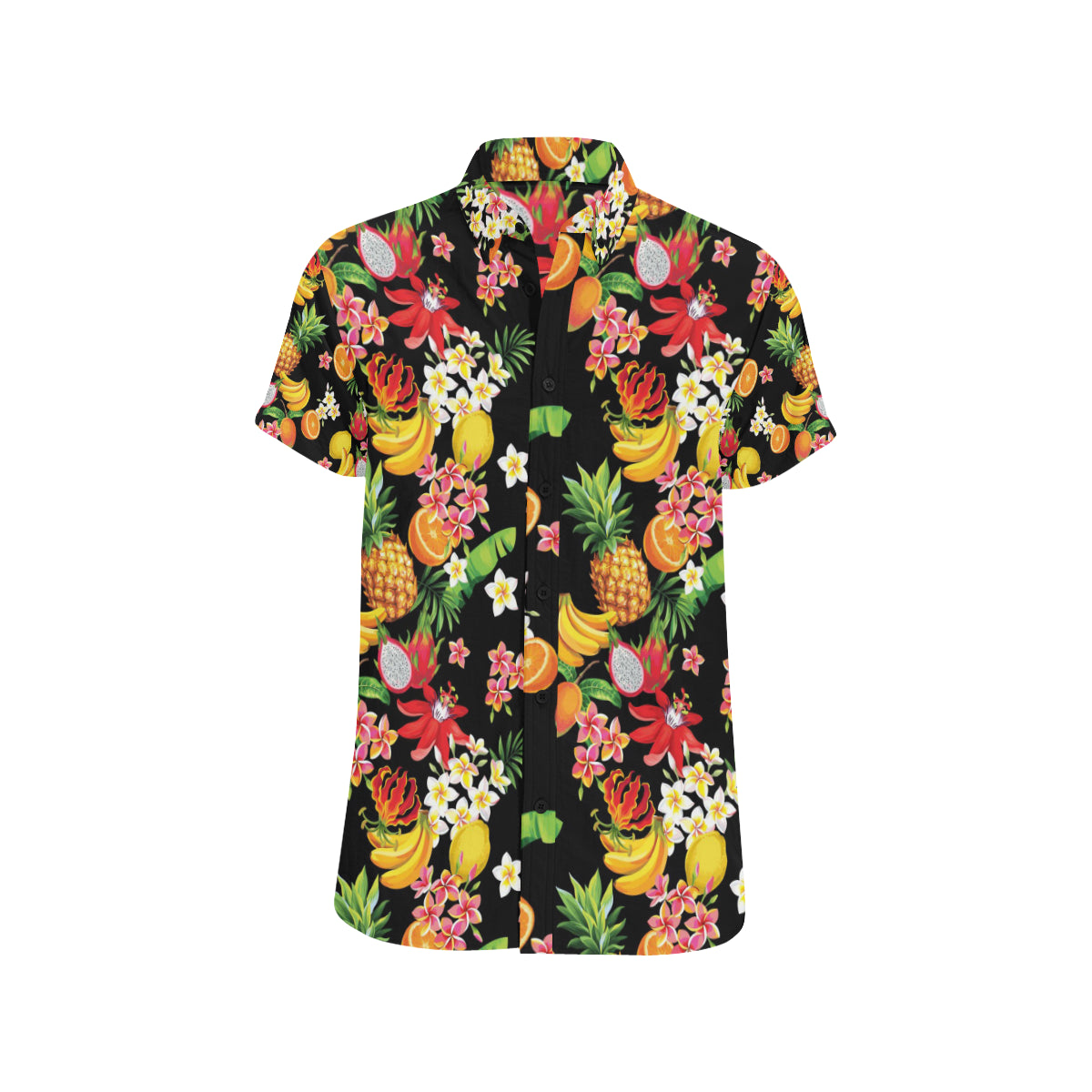 Tropical Fruits Pattern Print Design TF02 Men's Short Sleeve Button Up Shirt