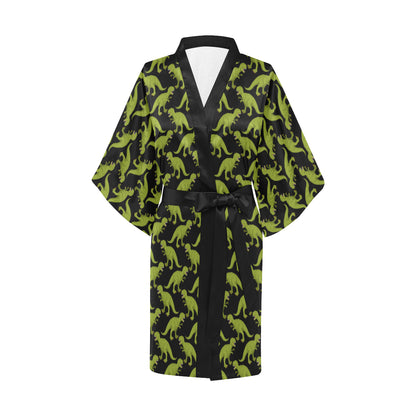 T Rex Pattern Print Design A02 Women's Short Kimono