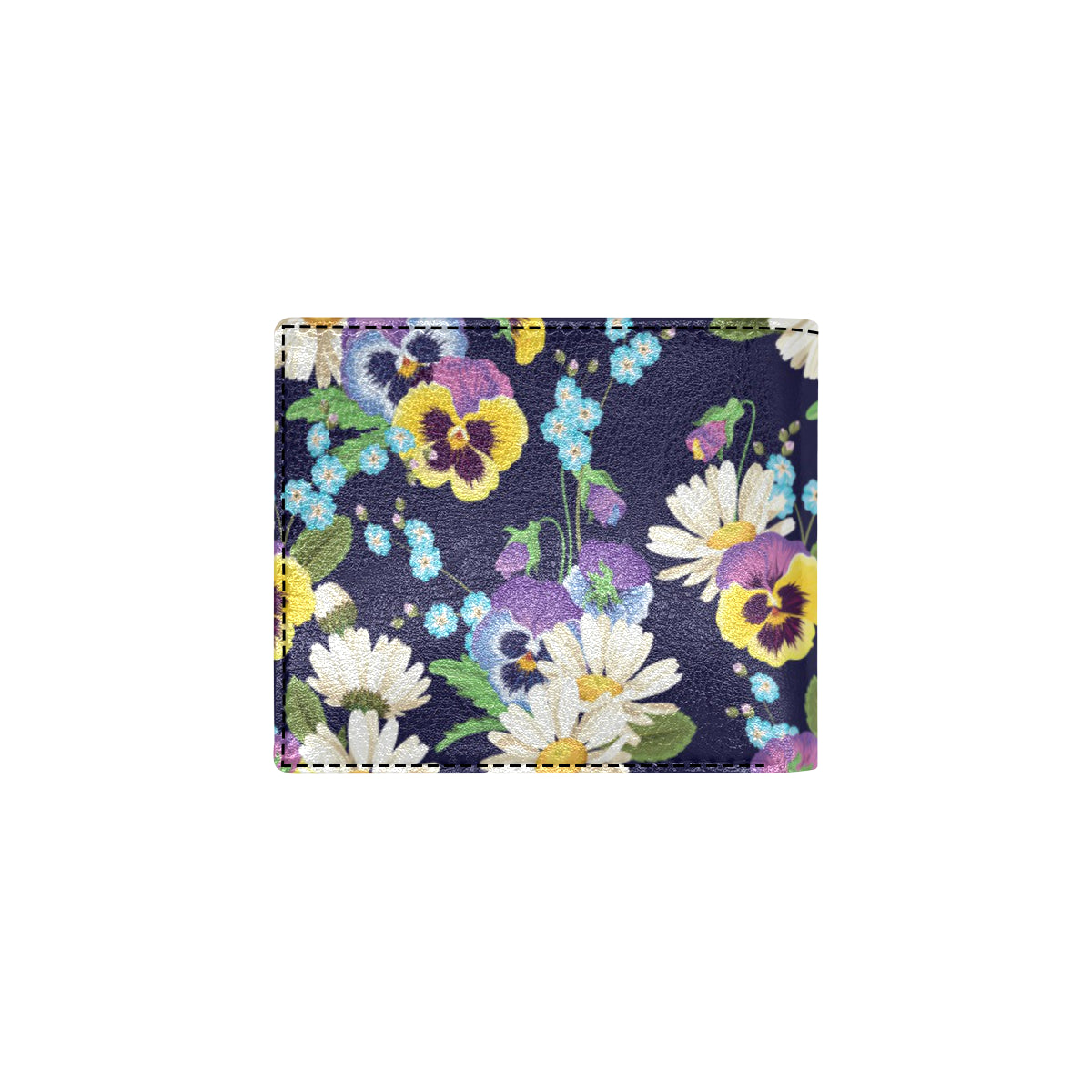 Pansy Pattern Print Design PS03 Men's ID Card Wallet