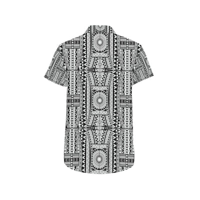 Polynesian Tattoo Design Men's Short Sleeve Button Up Shirt