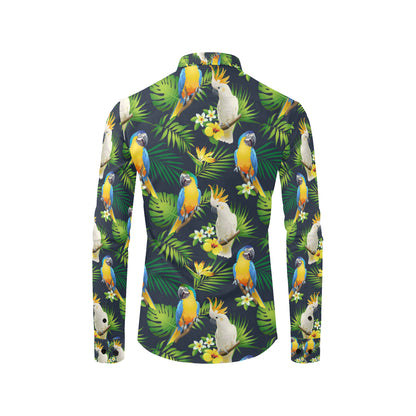 Parrot Pattern Print Design A03 Men's Long Sleeve Shirt