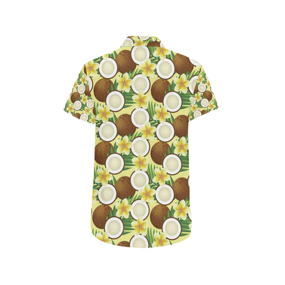 Coconut Pattern Print Design CN02 Men's Short Sleeve Button Up Shirt