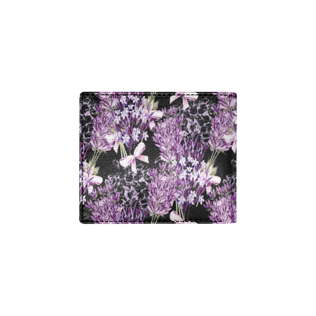 Lavender Pattern Print Design LV06 Men's ID Card Wallet
