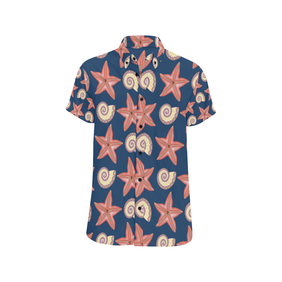 Starfish Pattern Print Design 03 Men's Short Sleeve Button Up Shirt