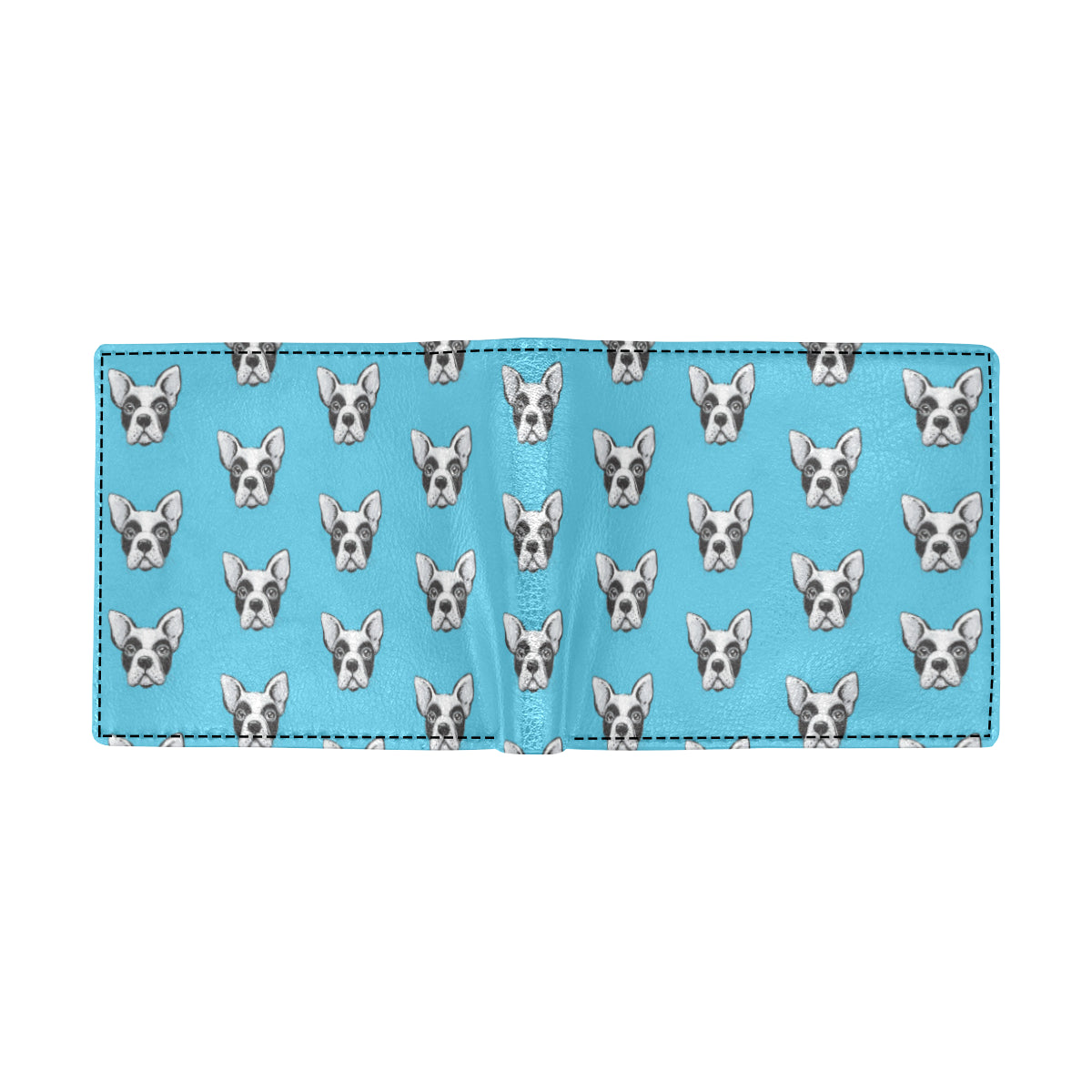 Boston Terrier Pattern Print Design 01 Men's ID Card Wallet