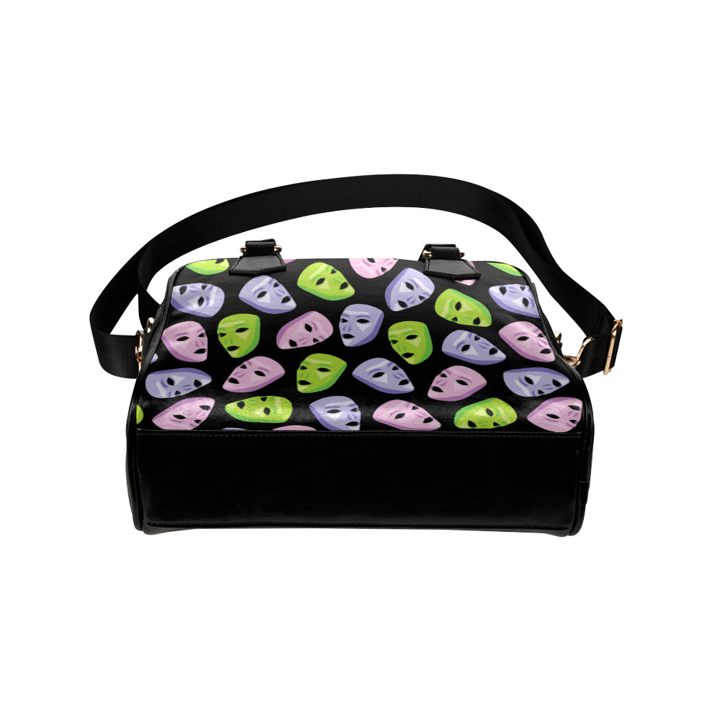 Acting Mask Pattern Print Design 04 Shoulder Handbag