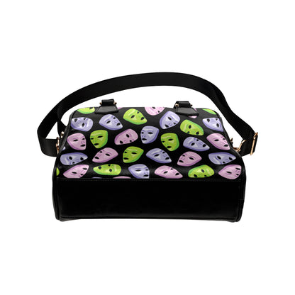 Acting Mask Pattern Print Design 04 Shoulder Handbag