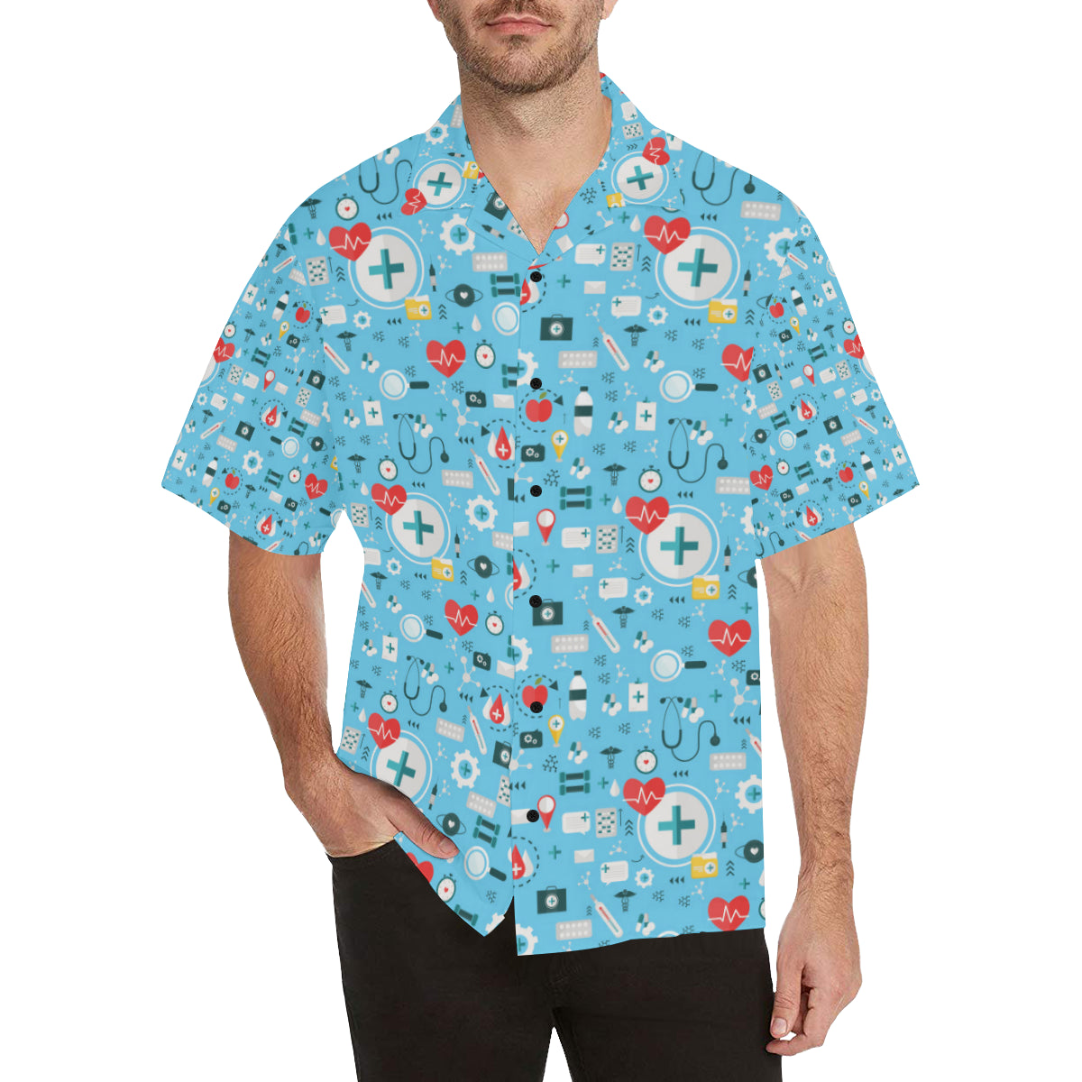 Medical Pattern Print Design 06 Men's Hawaiian Shirt