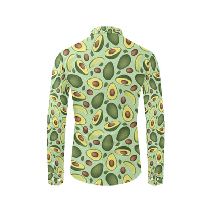 Avocado Pattern Print Design AC01 Men's Long Sleeve Shirt