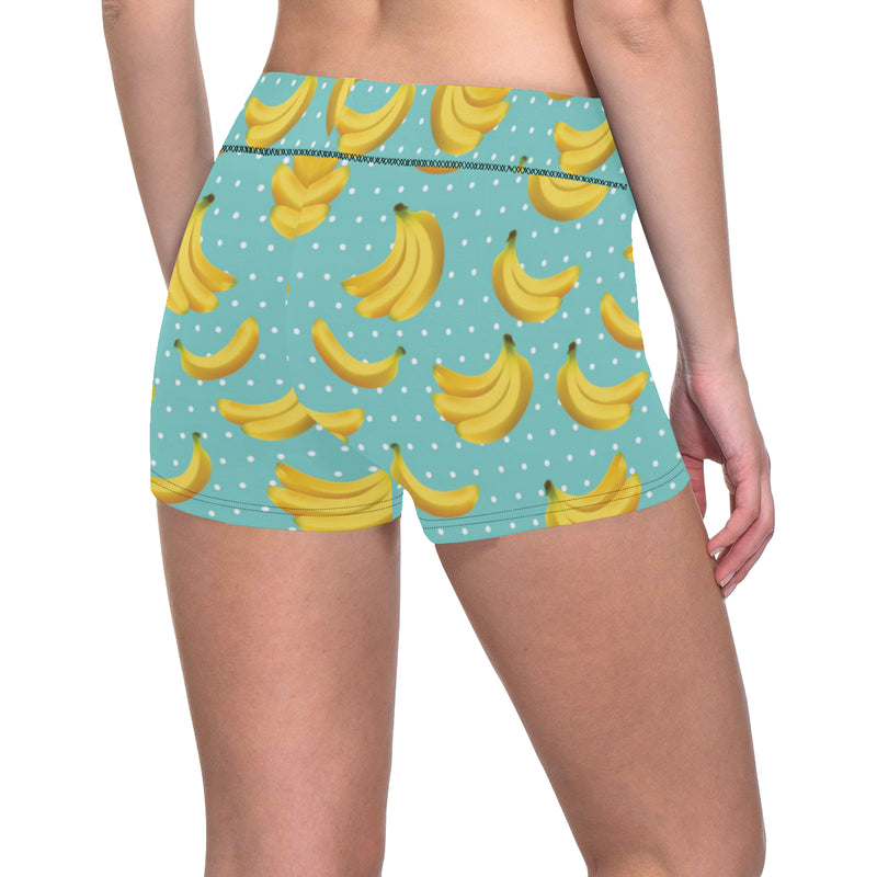 Banana Pattern Print Design BA02 Yoga Shorts