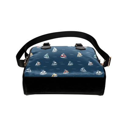 Sailing Ships Pattern Print Design A02 Shoulder Handbag