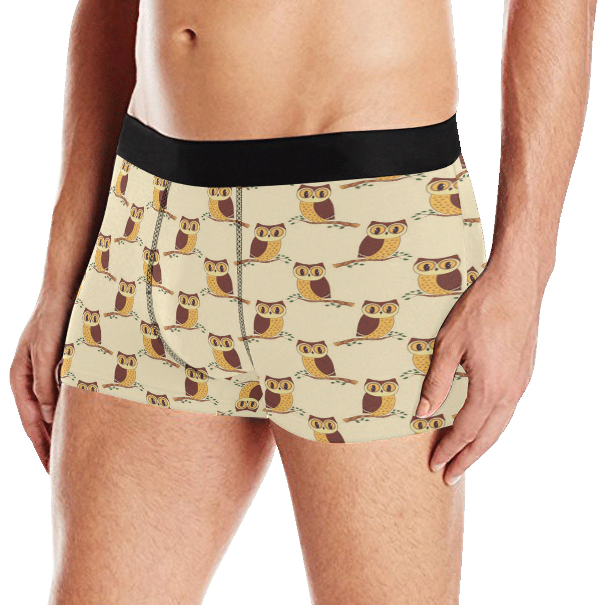 Owl Pattern Print Design A07 Men's Boxer Briefs