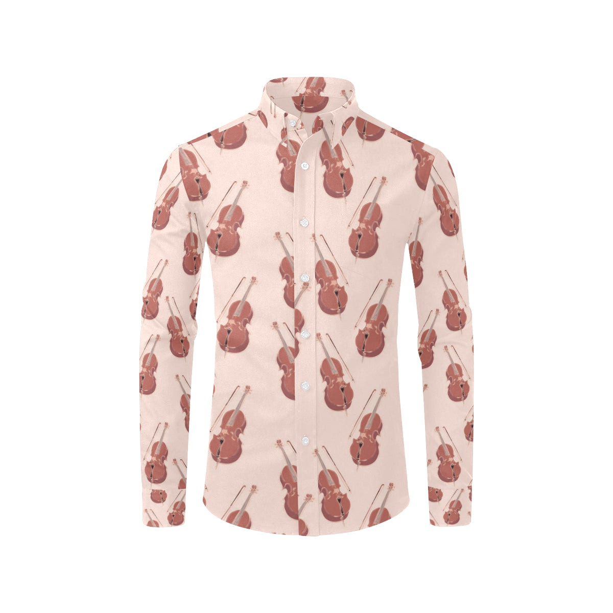 Cello Pattern Print Design 03 Men's Long Sleeve Shirt