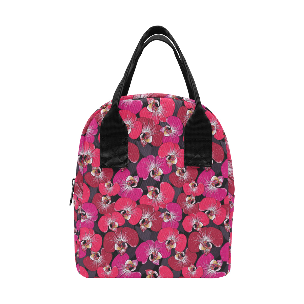 Orchid Red Pattern Print Design OR05 Insulated Lunch Bag