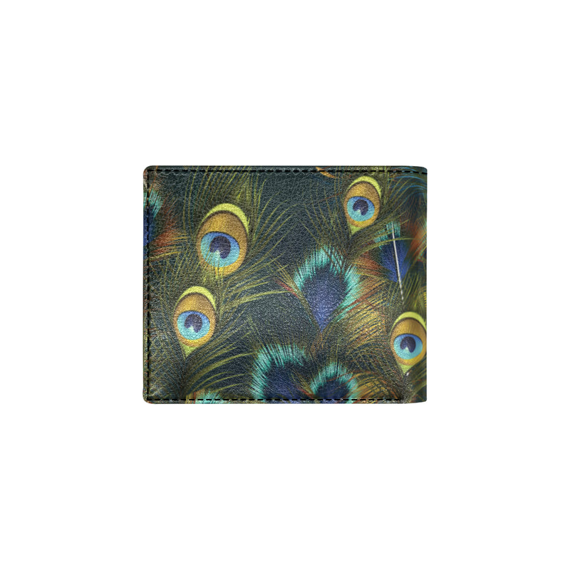 Peacock Feather Pattern Print Design A03 Men's ID Card Wallet