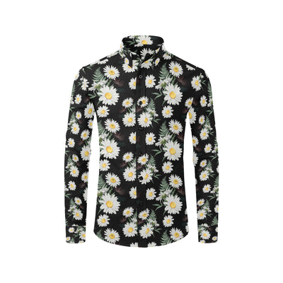 Daisy Pattern Print Design DS07 Men's Long Sleeve Shirt