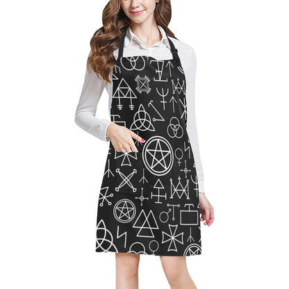 Pentagram Pattern Print Design A02 Apron with Pocket