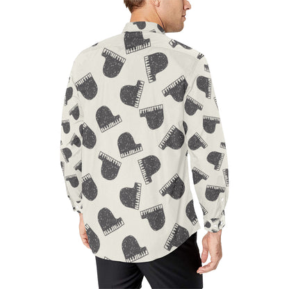 Piano Pattern Print Design 04 Men's Long Sleeve Shirt