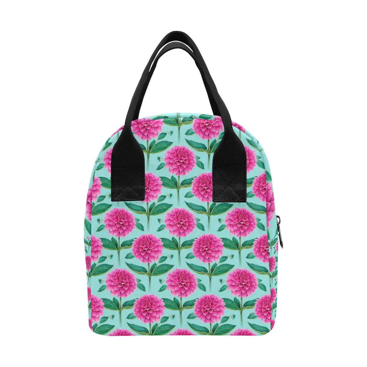 Dahlia Pattern Print Design DH08 Insulated Lunch Bag