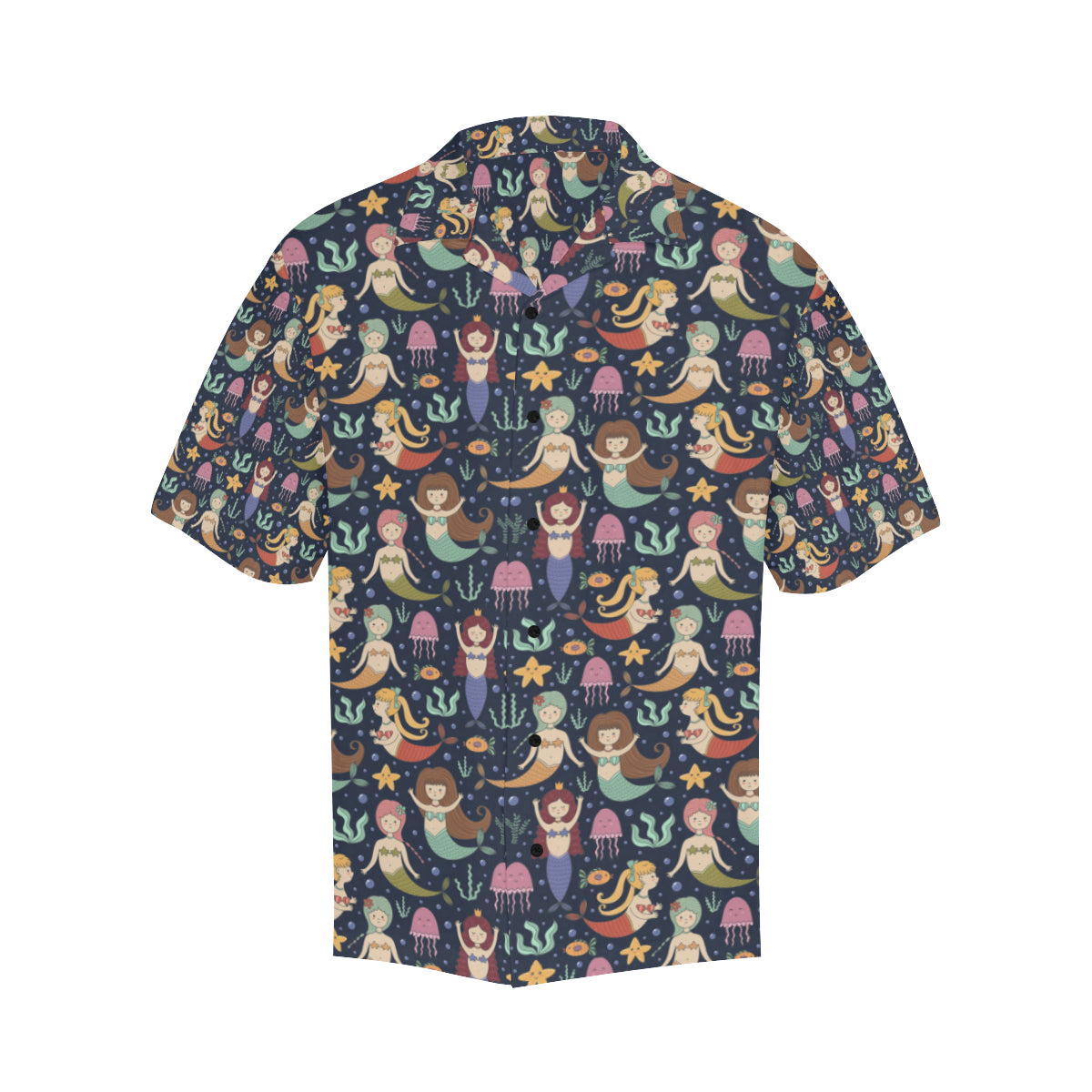 Mermaid Cartoon Pattern Print Design 03 Men's Hawaiian Shirt