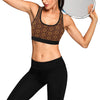 Agricultural Brown Wheat Print Pattern Sports Bra