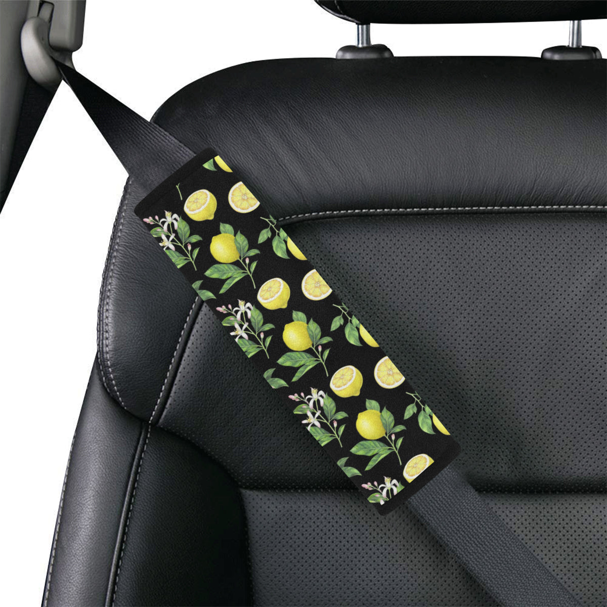 Lemon Pattern Print Design LM02 Car Seat Belt Cover