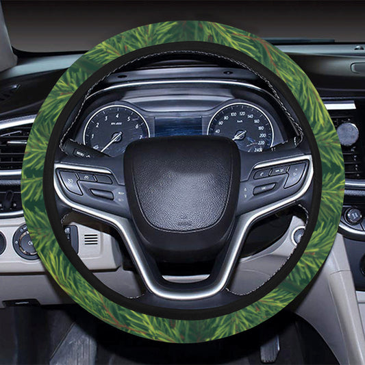 Christmas Tree Pattern Print Design 02 Steering Wheel Cover with Elastic Edge