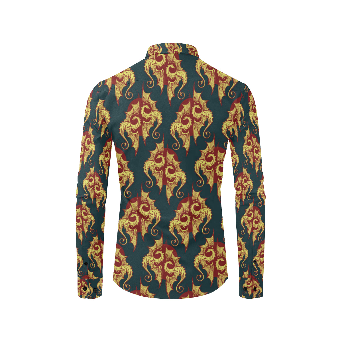 Dragons Gold Design Pattern Men's Long Sleeve Shirt