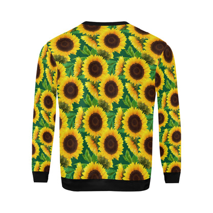 Sunflower Pattern Print Design SF02 Men Long Sleeve Sweatshirt
