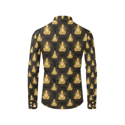 Buddha Pattern Print Design 02 Men's Long Sleeve Shirt