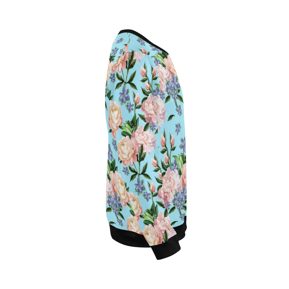 Peony Pattern Print Design PE02 Men Long Sleeve Sweatshirt