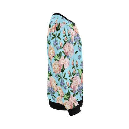 Peony Pattern Print Design PE02 Men Long Sleeve Sweatshirt