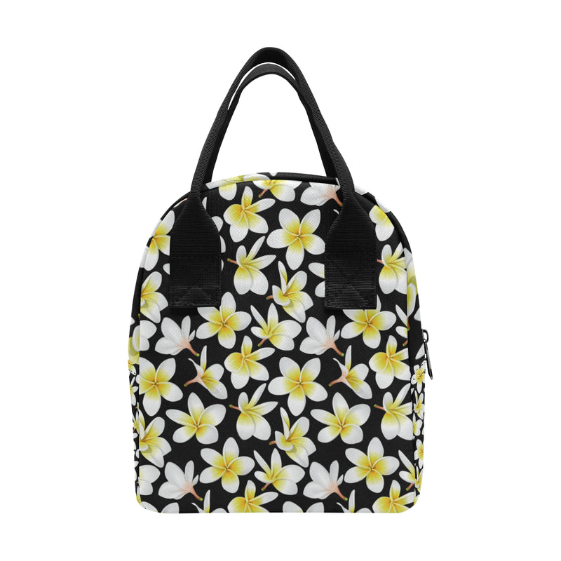 Yellow Plumeria Hawaiian Flowers Insulated Lunch Bag